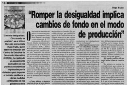 Romper la desigualdad implica cambios de fondo en el modo de producción": [entrevistas]