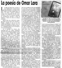 La poesía de Omar Lara