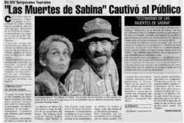 "Las muertes de Sabina" cautivó al público