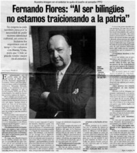 Fernando Flores, "al ser bilingües no estamos traicionando a la patria": [entrevistas]