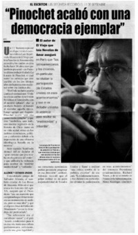 "Pinochet acabó con una democracia ejemplar"