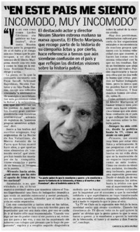 "En este país me siento incomodo, muy incomodo" [entrevistas]