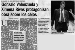 Gonzalo Valenzuela y Ximena Rivas protagonizan obra sobre los celos