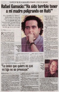 Rafael Gumucio: "Ha sido terrible tener a mi madre peligrando en Haití" [entrevistas]