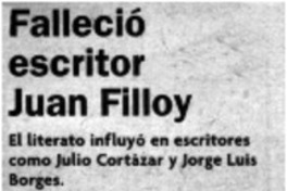 Falleció escritor Juan Filloy
