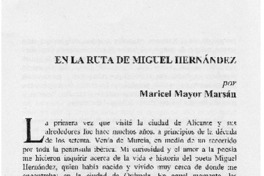 En la ruta de Miguel Hernández