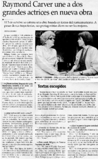 Raymond Carver une a dos grandes actrices en nueva obra