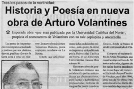 Historia y poesía en nueva obra de Arturo Volantines