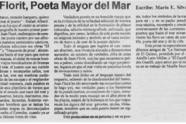 Juan Florit, poeta mayor del mar