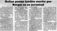 Hallan poema inédito escrito por Borges en su juventud.