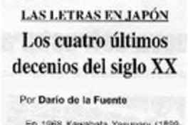 Los cuatro últimos decenios del siglo XX