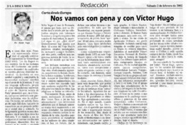 Nos vamos con pena y con Víctor Hugo