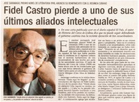 Fidel Castro pierde a uno de sus últimos aliados intelectuales.