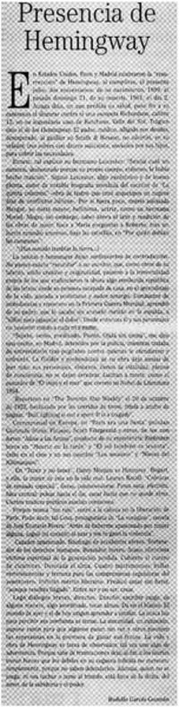 Presencia de Hemingway