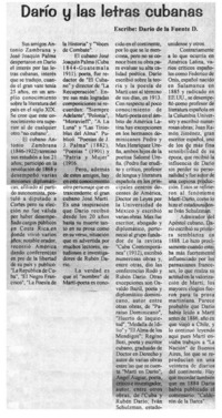 Darío y las letras cubanas