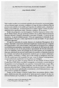 El proyecto cultural de Rubén Darío