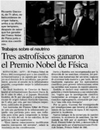 Tres astrofísicos ganaron el Premio Nobel de Física