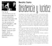 Disidencia y lucidez