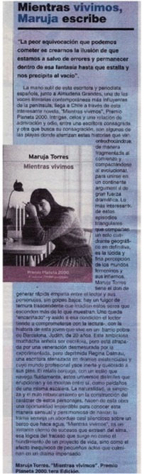 Mientras vivimos, Maruja escribe