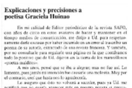 Explicaciones y precisiones a poetisa Graciela Huinao