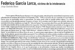 Federico, García Lorca, víctima de la intolerancia