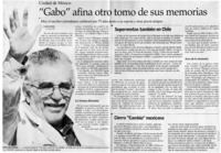 Gabo" afina otro tomo de sus memorias