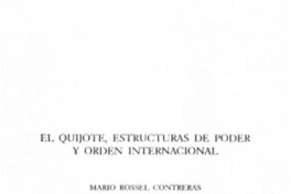 El Quijote, estructuras de poder y orden internacional