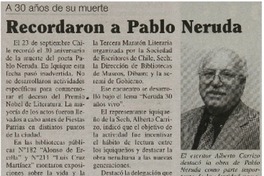 Recordaron a Pablo Neruda.