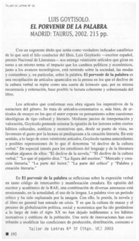 El Porvenir de la palabra