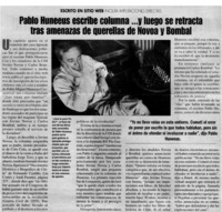Pablo Huneeus escribe columna... y luego se retracta tras amenazas de querellas de Novoa y Bombal.