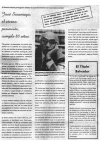 José Saramago, el eterno pesimista, cumple 80 años.