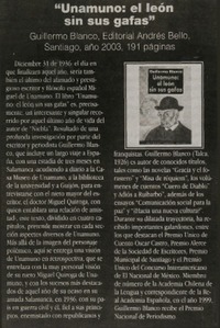 "Unamuno: el león sin sus gafas"