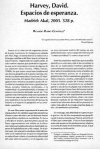 Harvey, David. Espacios de esperanza