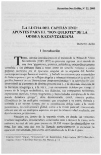 La lucha del Capitán uno : apuntes para el "Don Quijote" de la Odisea Kazantzakiana