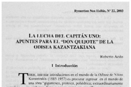 La lucha del Capitán uno : apuntes para el "Don Quijote" de la Odisea Kazantzakiana