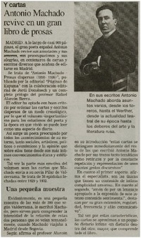 Antonio Machado revive en un gran libro de prosas