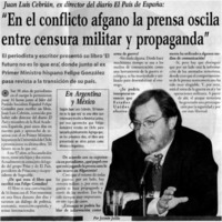 "En el conflicto afgano la prensa oscila entre censura militar y propaganda"