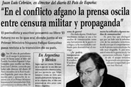 "En el conflicto afgano la prensa oscila entre censura militar y propaganda"