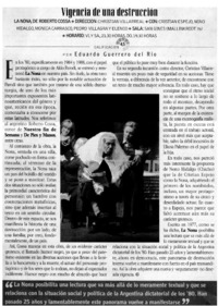 Vigencia de una destrucción