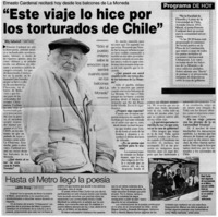 "Este viaje lo hice por los torturados de Chile"