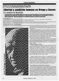 Libertad y condición humana en Ortega y Gasset