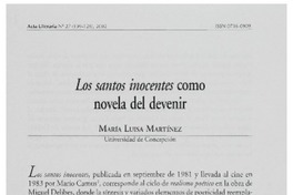 Los santos inocentes como novela del devenir