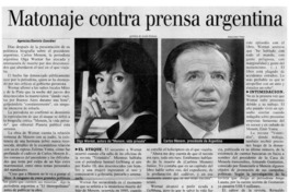 Matonaje contra prensa argentina