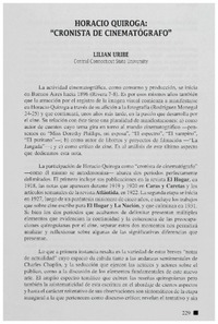 Horacio Quiroga, "cronista de cinematógrafo"