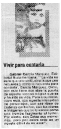 Vivir para contarla".
