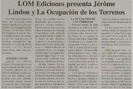 LOM Ediciones presenta Jérôme Lindon y La Ocupación de los terrenos