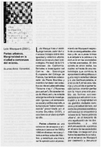 Parias urbanos. Marginalidad en la ciudad a comienzos del milenio