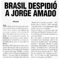 Brasil despidió a Jorge Amado.
