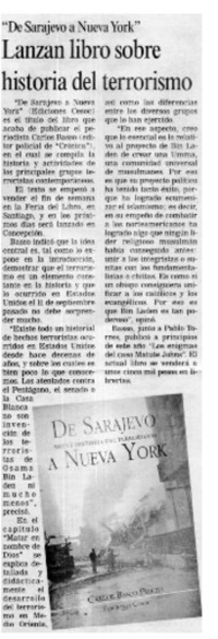 Lanzan libro sobre historia del terrorismo.