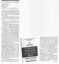 La caída de la publicidad y el auge de las RRPP